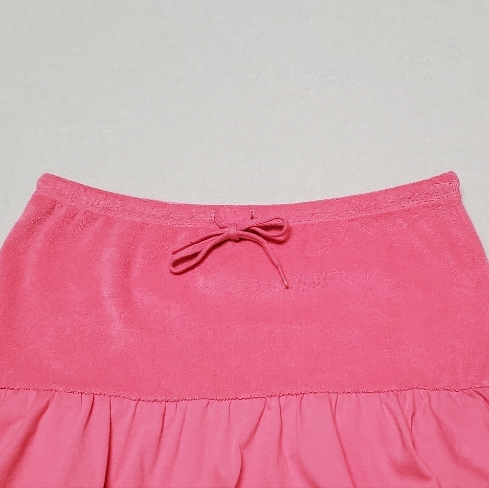 90s Vintage Maurices Bubblegum Pink Terrycloth Extra Low Rise Ultra Mini Skirt M - Picture 5 of 14